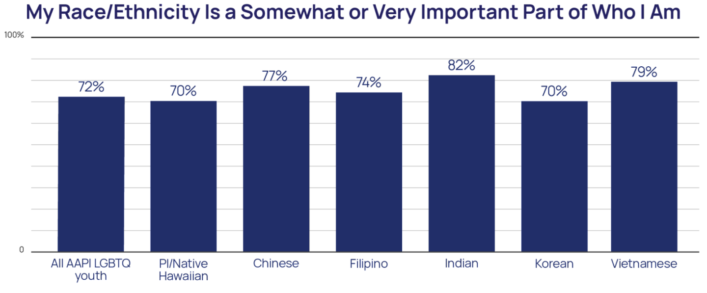 My race/ethnicity is a somewhat or very important part of who I am bar chart