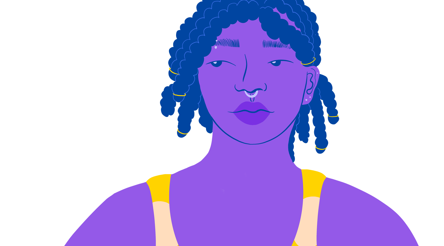 Illustration of a person with a nose-ring