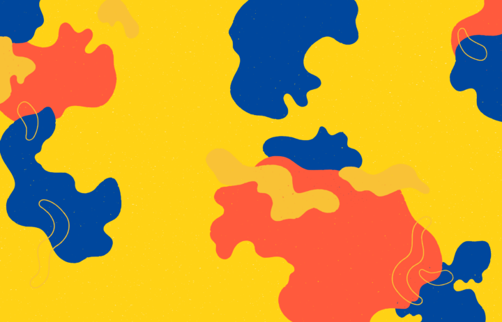 Yellow, orange and blue map looking Illustration