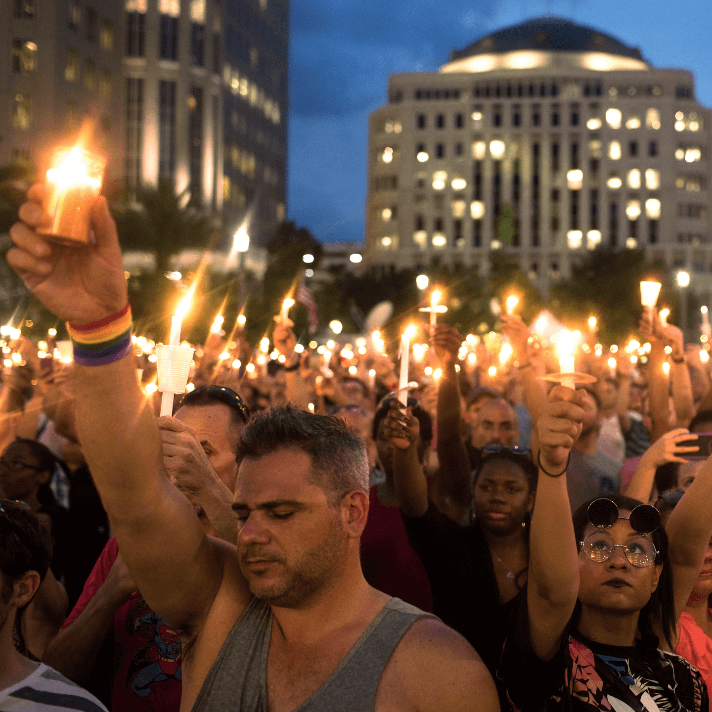 Group candlelight vigil