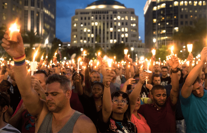 Group candlelight vigil