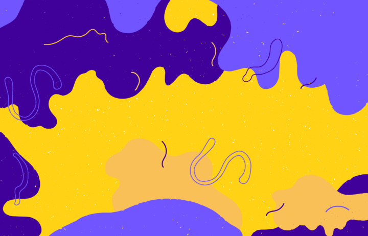Textured animation image of purple and yellow