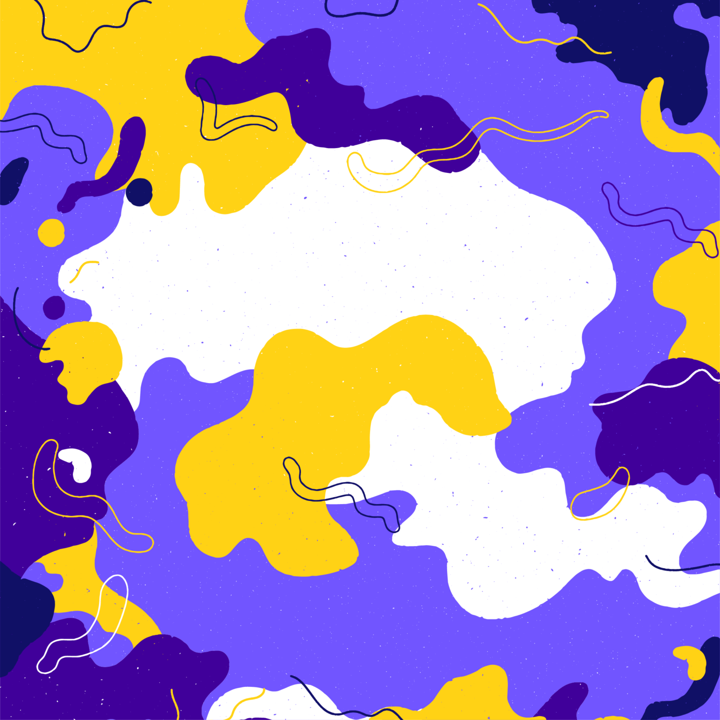 Textured animation image of purple, white, and yellow