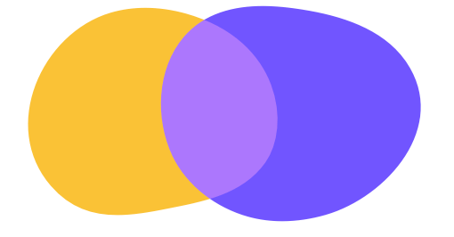 Yellow and purple venn diagram
